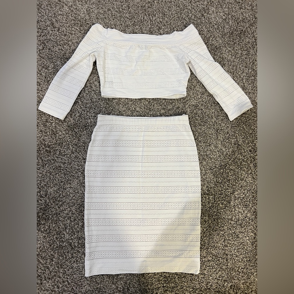 White Small BCBGMAXAZRIA Two-Piece Dress